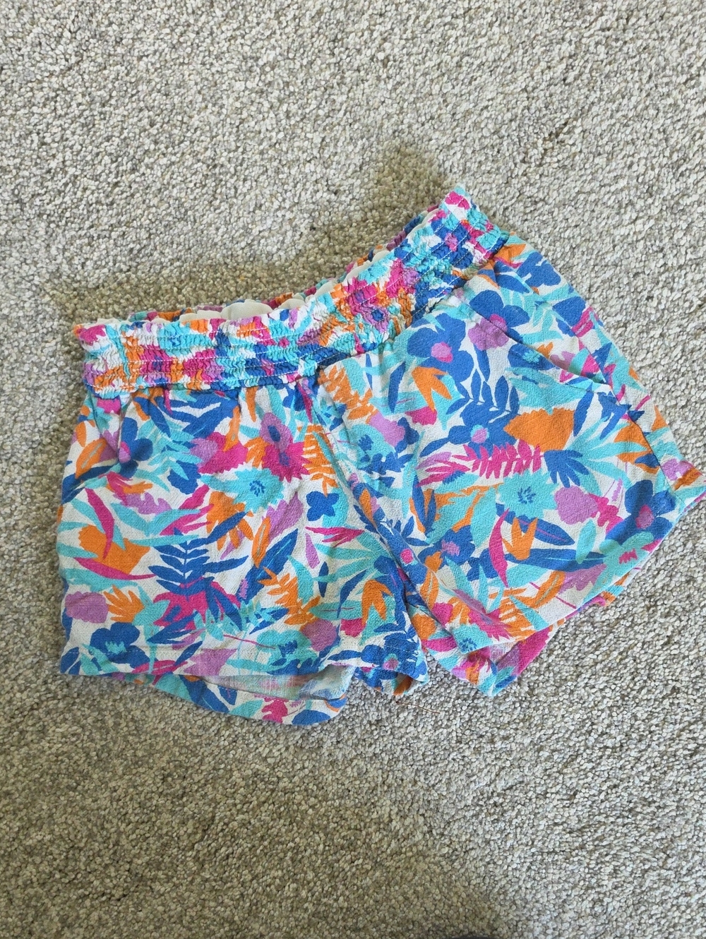 Cat & Jack Multicolor Floral Athletic Shorts - Blue, Orange, Pink, Purple